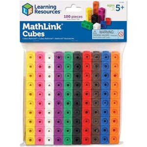 Kids Learning Resources MathLink Cubes 100 Cubes Set‎ Ages 5+ Kindergarten
